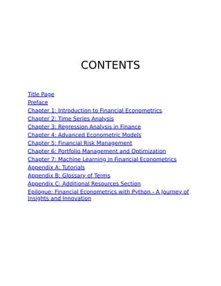 Financial Econometrics With Python A Pythonic Guide For 2024 ...