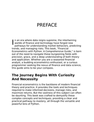 Financial Econometrics With Python A Pythonic Guide For 2024 ...