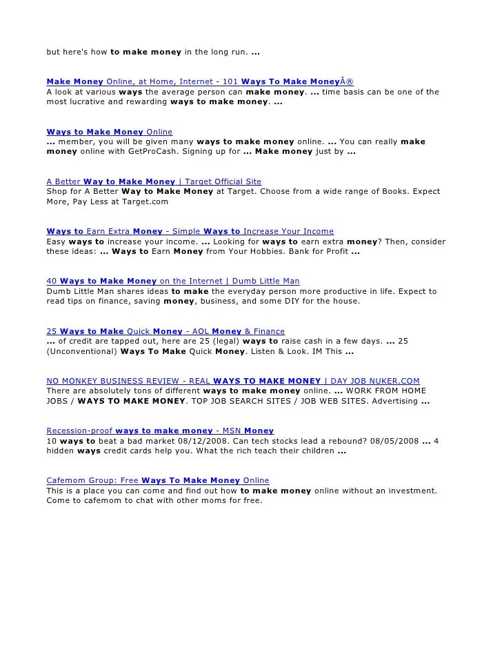 More Ways To Make Money Resources - 