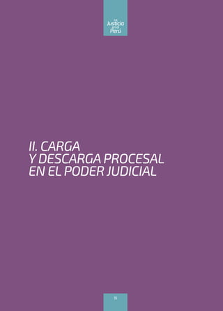 II. CARGA
YDESCARGAPROCESAL
EN ELPODER JUDICIAL
15
enel
Justicia
Perú
La
 