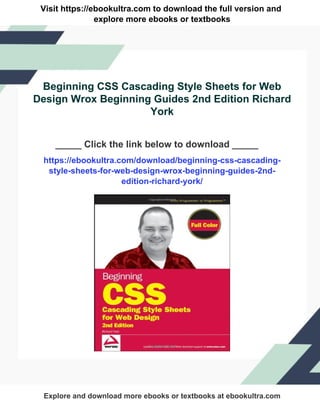 Beginning CSS Cascading Style Sheets for Web Design Wrox Beginning ...