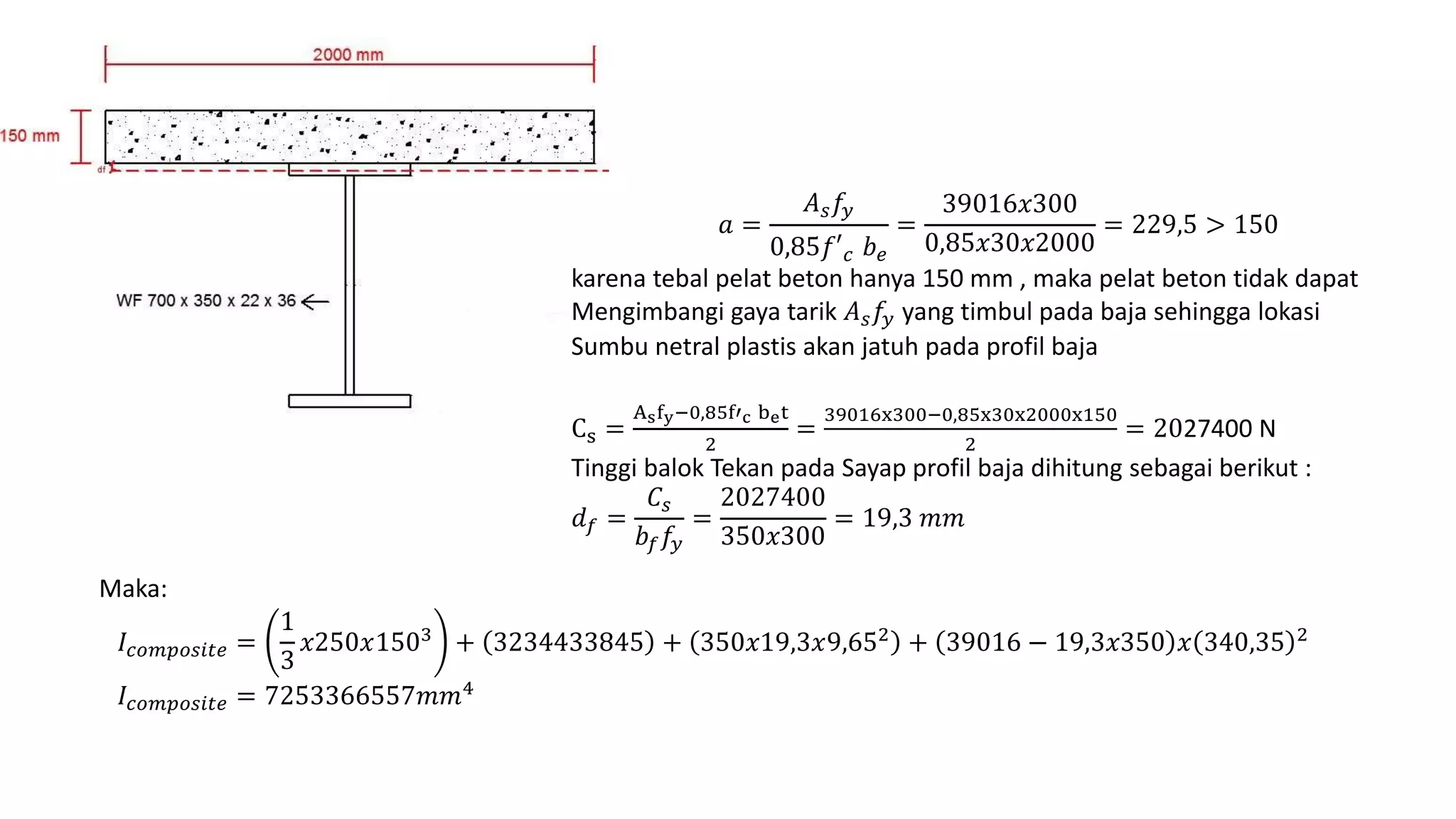 menghitung Momen Ultimate baja komposit | PPTX