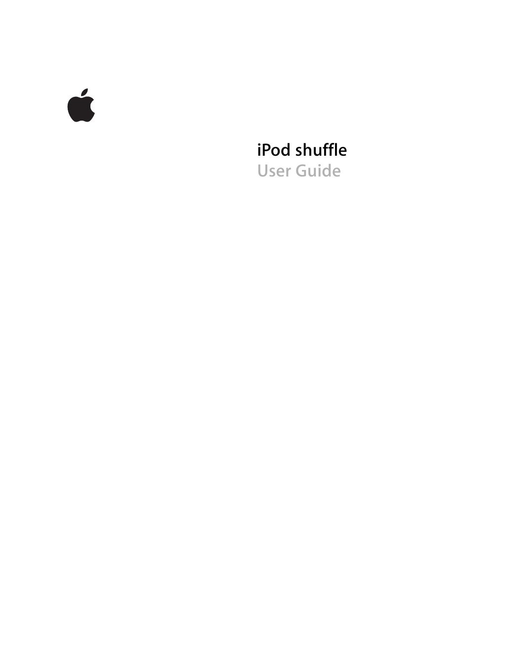iPod Shuffle 3rd Gen User Guide