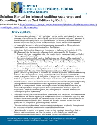 Solution Manual for Internal Auditing Assurance and Consulting Services ...