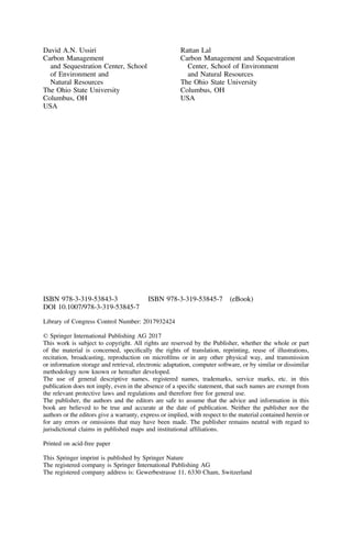 Carbon Sequestration For Climate Change Mitigation And Adaptation 1st ...