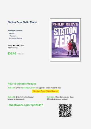 Station Zero by Philip Reeve: Sci-Fi Adventure and Instant eBook Access ...