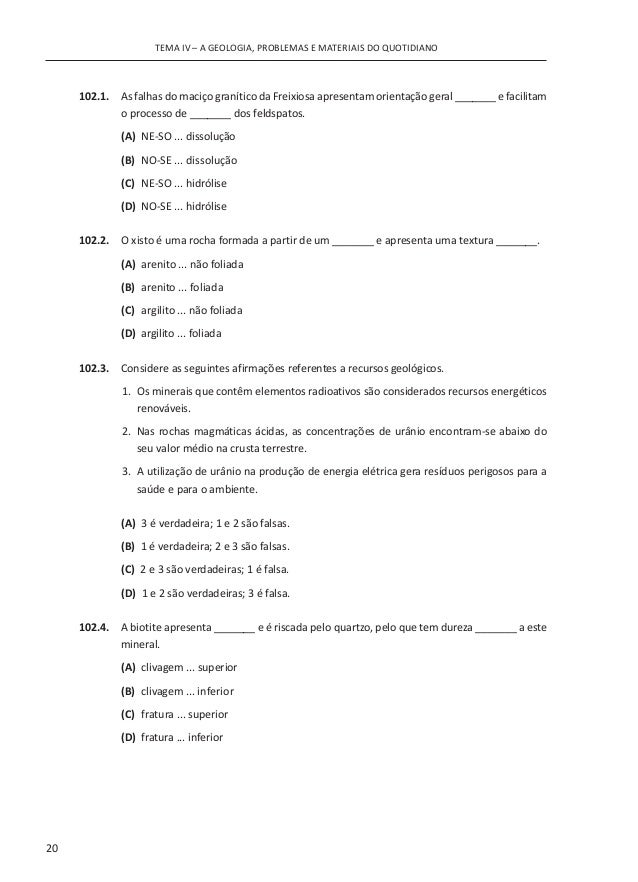 Exercicíos do Iave - Biologia e Geologia actualização 2015