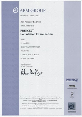 2009-PRINCE2 Foundation Examination