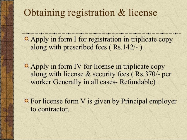 labour 5 license form contract Statutory requirement