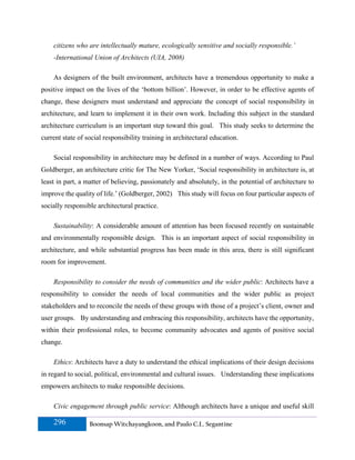 Social Responsibility in Architectural Education | PDF