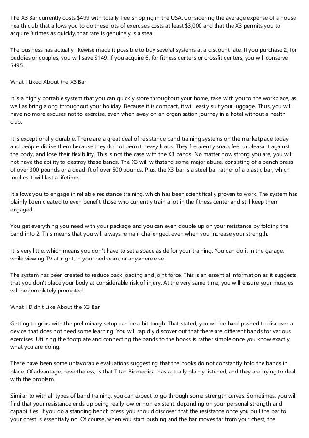 How Much Should You Be Spending On X3 Bar Review?