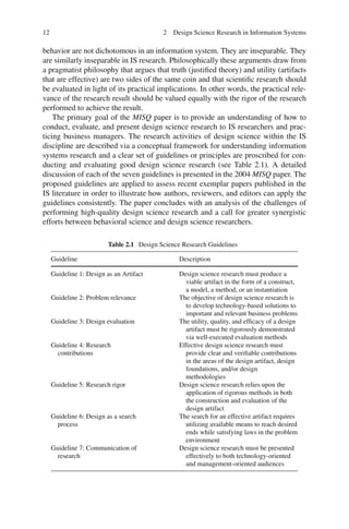 Design Research In Information Systems Alan Hevner Samir Chatterjee | PDF