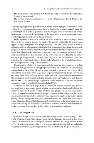 Design Research In Information Systems Alan Hevner Samir Chatterjee | PDF