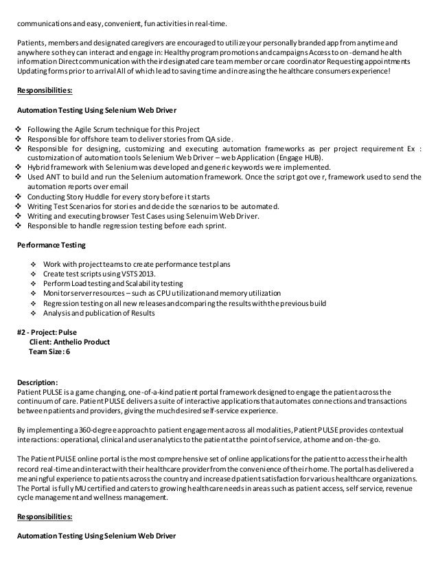 Qa Test Engineer Resume Health Care Client Qa Test Engineer Resume Health Care Client