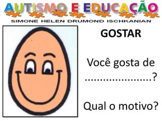 GOSTAR
Você gosta de
......................?
Qual o motivo?
 