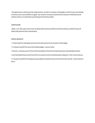 Inheritance Evil Deliverance from evil inheritance | DOCX