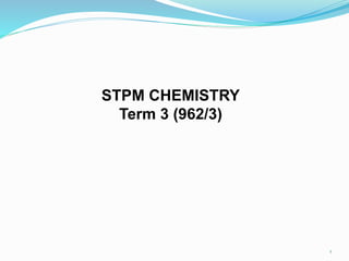 1
STPM CHEMISTRY
Term 3 (962/3)
 