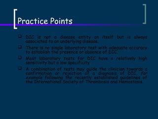 Dic Lab Examples Disseminated Intravascular Coagulation (DIC)ation | PPTX