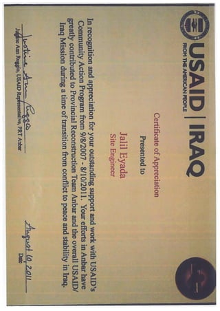 USAID certificate