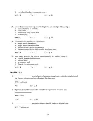 Test Bank for The Leadership Experience, 5th Edition: Richard L. Daft | PDF