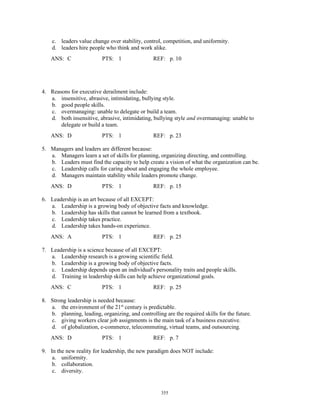 Test Bank for The Leadership Experience, 5th Edition: Richard L. Daft | PDF