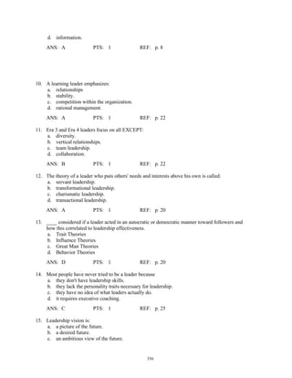 Test Bank for The Leadership Experience, 5th Edition: Richard L. Daft | PDF