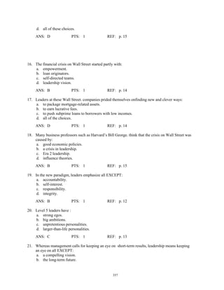 Test Bank for The Leadership Experience, 5th Edition: Richard L. Daft | PDF