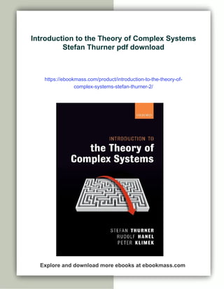 Introduction to the Theory of Complex Systems Stefan Thurner | PDF