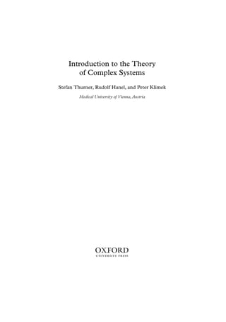 Introduction to the Theory of Complex Systems Stefan Thurner | PDF