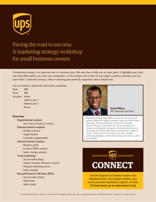Marketing Strategy Workshop - David E. Wilson - UPS