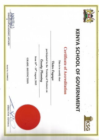 KSG Accreditation Certificate