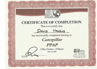 CAT PPAP certification