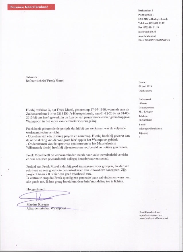 Referentiebrief Freek Morel