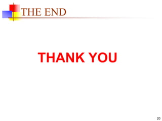 20
THE END
THANK YOU
 