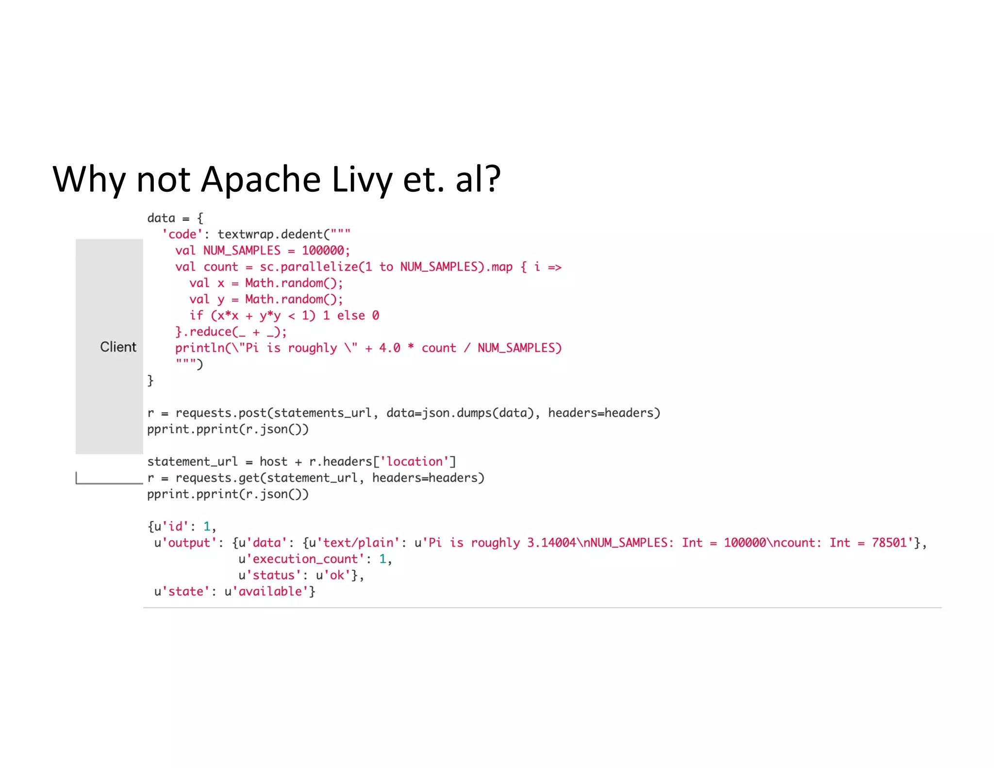 Why not Apache Livy et. al?
 