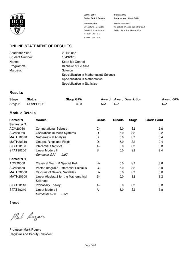 Statement of Results (3)