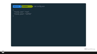 {
"mysql_user": "root",
"mysql_pass": "s3(Ret"
}
secure master cat conﬁg.son
 