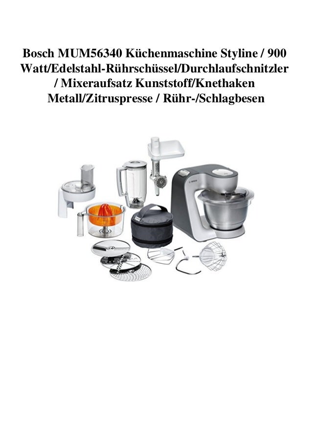 Bosch Mum56340 Kuchenmaschine Styline 900 Watt Edelstahl Ruhrschus