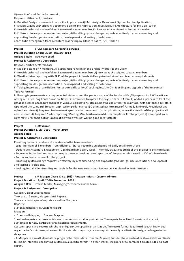 Resume wcf developer