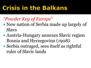 Bismarck Forges Early PactsBelieves France wants revengeTreaty with Russia in 1881Forms Triple Alliance(Germany, Austria-Hungary, Italy) in 1882
