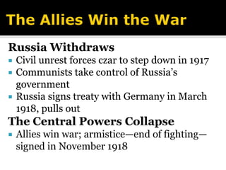 War Affects the Home Front Total war— devote all resources to warGovernments take control of economyNations turn torationing — limiting purchases of war-related goods