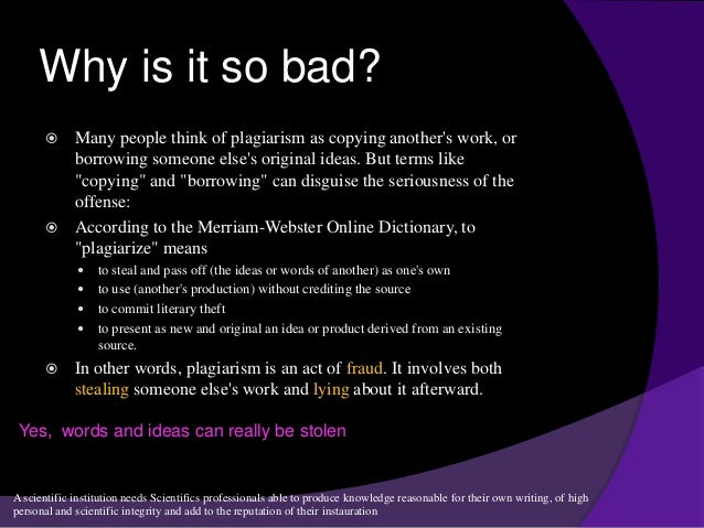 Why people commit plagiarism