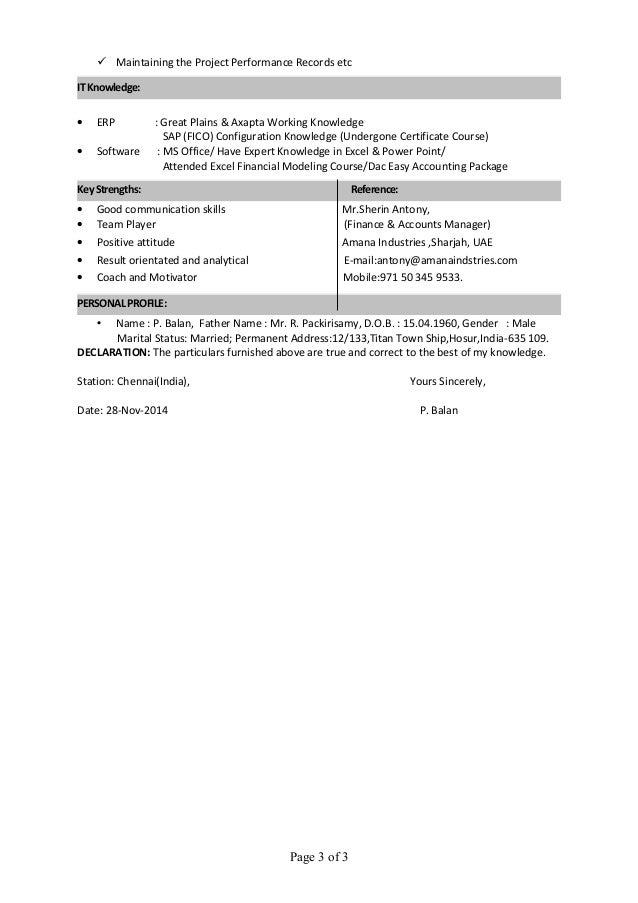 cv finance officer finance cv