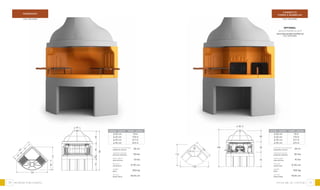 70 71
Caminetto
Forno e Barbecue
cod: CRELFBBQ
optional
second barbecue grill
seconda griglia barbecue
cod. GRICFBBQ
20 m2
30 kw
10 kw
ø 30 cm
550 kg
15x15 cm
minimum environment
ambiente minimo
maximum power
potenza massima
heat output
resa termica
flue exit
uscita fumi
weight
peso
air vent
presa d’aria
ø 20 cm +9 m
ø 25 cm 7/9 m
ø 30 cm 5/7 m
ø 35 cm 4/5 m
section - sezione height - altezza
maremonti
cod: crelmare
20 m2
30 kw
10 kw
ø 30 cm
550 kg
15x15 cm
minimum environment
ambiente minimo
maximum power
potenza massima
heat output
resa termica
flue exit
uscita fumi
weight
peso
air vent
presa d’aria
ø 20 cm +9 m
ø 25 cm 7/9 m
ø 30 cm 5/7 m
ø 35 cm 4/5 m
section - sezione height - altezza
30
60605515
190
150
112
49
42
57
105
190
75
55
60
30
150
105
112
52
51,5
focolari da cotturaHEARTHS FOR COOKING
 