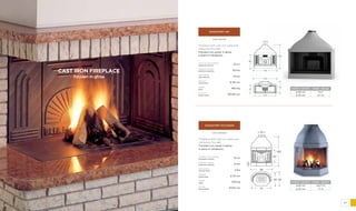 88 89
cod: CGFL140
ghisafort 140
minimum environment
ambiente minimo
maximum power
potenza massima
heat output
reso termica
flue exit
uscita fumi
weight
peso
air vent
presa d’aria
22 m2
30 kw
10 kw
ø 30 cm
460 kg
20X20 cm
47
80
124
140
140
70
140
30
section - sezione height - altezza
ø 30 cm 5 m
ø 25 cm 5/7 m
25
15
85
50
120
85
75
5950
section - sezione height - altezza
ø 25 cm 4,5/7 m
ø 20 cm +7 m
cod: CGFNOCT
Ghisafort Octagon
minimum environment
ambiente minimo
maximum power
potenza massima
heat output
reso termica
flue exit
uscita fumi
weight
peso
air vent
presa d’aria
10 m2
12 kw
4 kw
ø 25 cm
200 kg
10X10 cm
Fireplace with cast iron walls and
refractory fire slab
Focolare con pareti in ghisa
e piano in refrattario.
Fireplace with cast iron walls and
refractory fire slab
Focolare con pareti in ghisa
e piano in refrattario.
cast iron FIREPLACE
focolari in ghisa
 