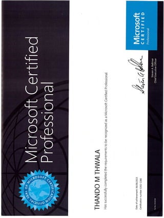 Microsoft Certificate (MCP)