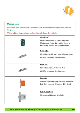 Mooney Ironmongery Product Overview | PDF