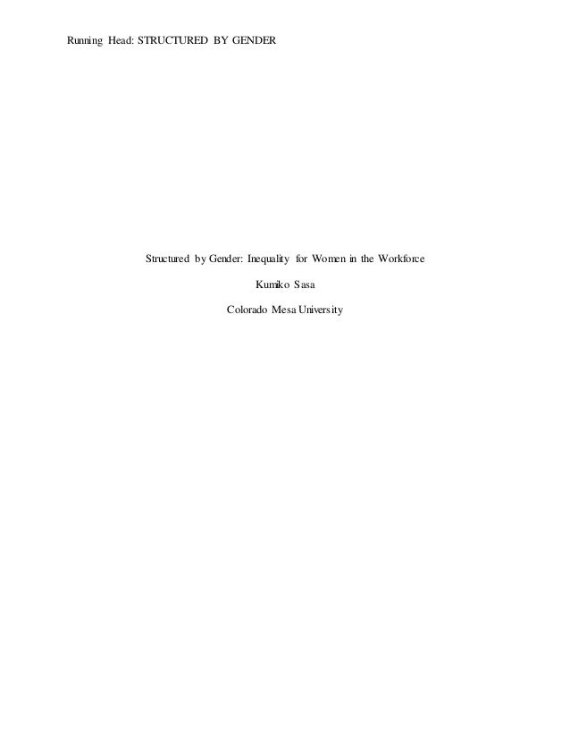 Gender inequality paper