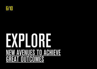 EXPLORENEW AVENUES TO ACHIEVE
GREAT OUTCOMES
6/10
 