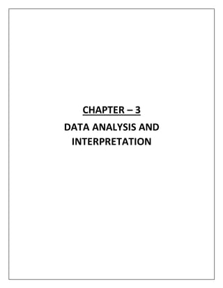 CHAPTER – 3
DATA ANALYSIS AND
INTERPRETATION
 